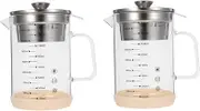 Alipis 2pcs Fine Mesh Sieve Jug for Juice Tea Large Capacity Soybean Milk Filter Container Stainless Steel Strainer