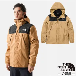 【The North Face】男 3效能 防水透氣防風耐磨連帽二件式外套.夾克.風雨衣.雪衣(7W7T-KOM 杏仁黃)