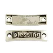 8 Blessing Charms Bracelet Connector 35 x 9 mm Antique Silver U.S Seller 1545