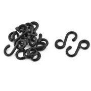 Bag Plastic S Shape Strap Connective Swivel Snap Ring Hooks Buckle Black 12pcs