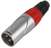 PULSE - XLR Plug, Silver / Red 3 Pole