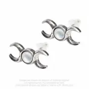ALCHEMY GOTHIC - TRIPLE GODDESS STUD EARRINGS - GOTH WICCA PAGAN