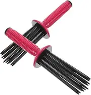 HAMPPLIES 2Pcs Slip Curling Brush for Fluffy Hair Styling Durable Curling Roll Comb for Travel Versatile Tool for Curly Hair Volume and Easy Cleaning