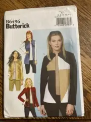 NEW/UNCUT Butterick B6496 Misses Jacket & Vest Pattern 4 Variations Sizes 6-14