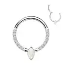 Piercing Ring Titanium Astm f136 Marquise Opalite (Ear, Septum)