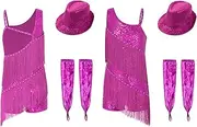 [iEFiEL] Kids Girl's Latin Dance Costume Sparkly Ballet Skirted Leotards Tango Rumba Tutu Dress Ballerina Outfit