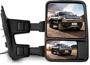 SCITOO Tow Mirror Compatible with for 2008-2016 For Ford For F250 F350 F450 F550 Super Duty Pickup Truck Mirror Manual Adjusted No Heated Turn Signal Light Black Housing Towing Mirror RH