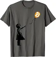 [keoStore] Girl with BTC Balloon Crypto Bitcoin for cypherpunks ds2196 T-Shirt