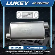 Lukey 8" X 4" Oval - 16" Offset/Offset Muffler 2 Glass Packed - Ultraflo Acms