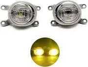 Fog Lights Car LED Fog Light Front Bumper Fog Lamp Cover Grill Frames Covers Cable Bezel Foglight For Toyota For Hilux For Revo 2020 2021 2022 Fog Light Lamp Assembly(Yellow fog set)