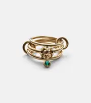 [Spinelli Kilcollin] Spinelli Kilcollin Piera 18kt gold linked rings with emerald N gold