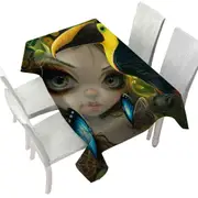 Faces of Faery #236 Tropical Girl and Her Toucan Tablecloth