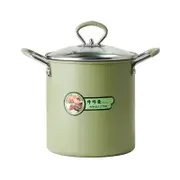 NNEOBA 3L Deep Fryer Pot with Basket Oil Strainer Mini Pasta Pot Green
