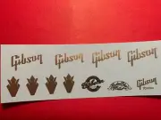 Crown and Gib Headstock Waterslide Decals Gold Metallic w/Custom shops