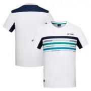 YONEX 24F/W Men's Badminton T-Shirts Sportswear Top Training White NWT 243TS017M