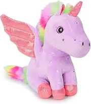 Plush Unicorn Stuffed Animal Pillows Toy 8.6 inch Cute Soft Purple Angle Unicorn Plushies for Kids