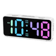 Small Super Loud Alarm Clock for Bedrooms,Plug in Simple Digital Alarm White