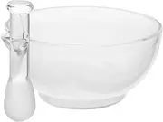 iplusmile Elegant Glass Pestle and Bowl Set Grinding Bowl Pestle Set Glass for Medication Cosmetics