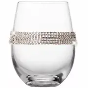 Aisle26 Crystal Wine Glass - Silver Rhinestone Design - Set of 2