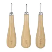Hand Sewing Awl Set Rhombus Taper Stitch Leather Punch Hole Kit Tool, Log Color