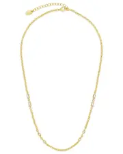 Sterling Forever 14K Plated CZ Marceline Chain Necklace