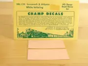 Champ Decals HO HN-134 Savannah & Atlanta White Lettering