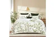 Bianca Corymbia White Polyester Floral Design Bed Quilted Coverlet Set