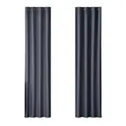 2X Blockout Curtains Blackout Window Curtain Eyelet 140x230cm Charcoal