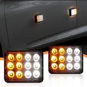 ADAURIS 2PCS Caution Lights, Rechargeable Strobe Lights,Wireless Trailer Lights, Beacon Strobe Light,Flashing Warning Emergency Beacon Lights with Magnetic for Trucks Trailer Bus Tracto