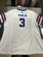 Womens Buffalo Bills Damar Hamlin White Game Jersey Size X-LARGE