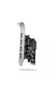 PCI Express PCIE to 4 ports USB 3.0 Card Adapter with UASP - SATA power