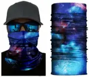 Blue Galaxy Face Balaclava Scarf Neck Rave Shield Sun Gaiter Headwear Mask
