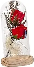Eternal Flower Glass Cover Lamp Led Light Preserved Soap Flower Ornaments for Valentine's Day Dec