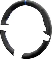Alfanxi Hand Stitch Steering Wheel Cover Fits Alcantara Material for BMW Z4 E85 E86 2003-2008(Blue Stripe)