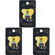 3x Geek Culture Science Enamel Pin Button Badge/Brooch Jewellery Bunsen Burner