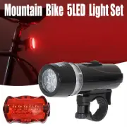 Bicycle Light Set Super Bright 5 LED Headlight 3 LED Taillight Quick-Release
