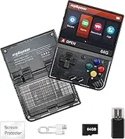 BuLuHAHA Miyo Mini Plus Retro Konsole, Miyo Mini+ Handheld Spielkonsole 64G, Linux System, 3.5 Zoll IPS Screen 3000mAh Pocket Handheld Game Spielkonsole