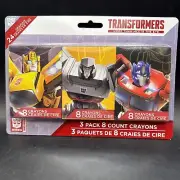 3 Packs of 8 Transformers Crayons Bumblebee, Megatron, Optimums Prime Authentic