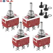 Momentary Toggle Switch 12V DC 3 Way 30 Amp DPDT 6 Pin (ON)-Off-(ON) Waterproof