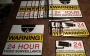 Set Of 20 - Vinyl Security Stickers 24 HOUR Video Surveillance WARNING! 20 Pack