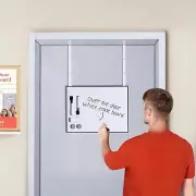 Over The Door Whiteboard with Adjustable 4 Heights-Eraser Magnet 2 Markers Hooks
