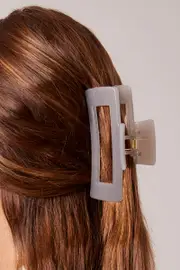 Grey Large Rectangle Claw Clip