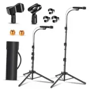 Mic Stand Gooseneck Microphone Stand for Singing Microphone Boom Stand 2 Pack