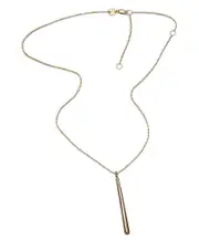 Jennifer Zeuner Jade Diamond Bar Pendant Necklace (0.45 tcw) in 18K Gold Plated Sterling Silver, 16-20