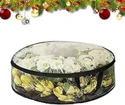 Wreath Storage Bag,Holiday Wreath Clear Storage Bag - Dustproof Holiday Garland Storage Containers with Handle, for Seasonal Storage