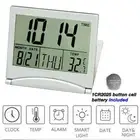 Clock Digital Clock Table W/ Calendar Temperature LCD Digital Silver Wall
