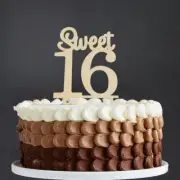 Wooden 'Sweet 16' Birthday Cake Topper