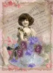 Whimsy Dust Victorian Child Quilt Block Multi Szs FrEE ShiP WoRld Wide (C2