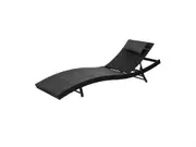 Pola PE Wicker Outdoor Sunbed-Black