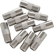 Snblzhef 10Pcs Straight Metal F Type Female to TV PAL Male RF Connector Adapter